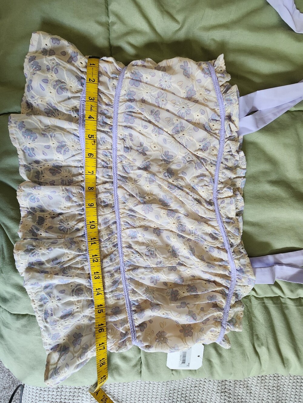 Altar'd State Lavender Floral Ruffled Tie-Strap Cami - Picture 11 of 12
